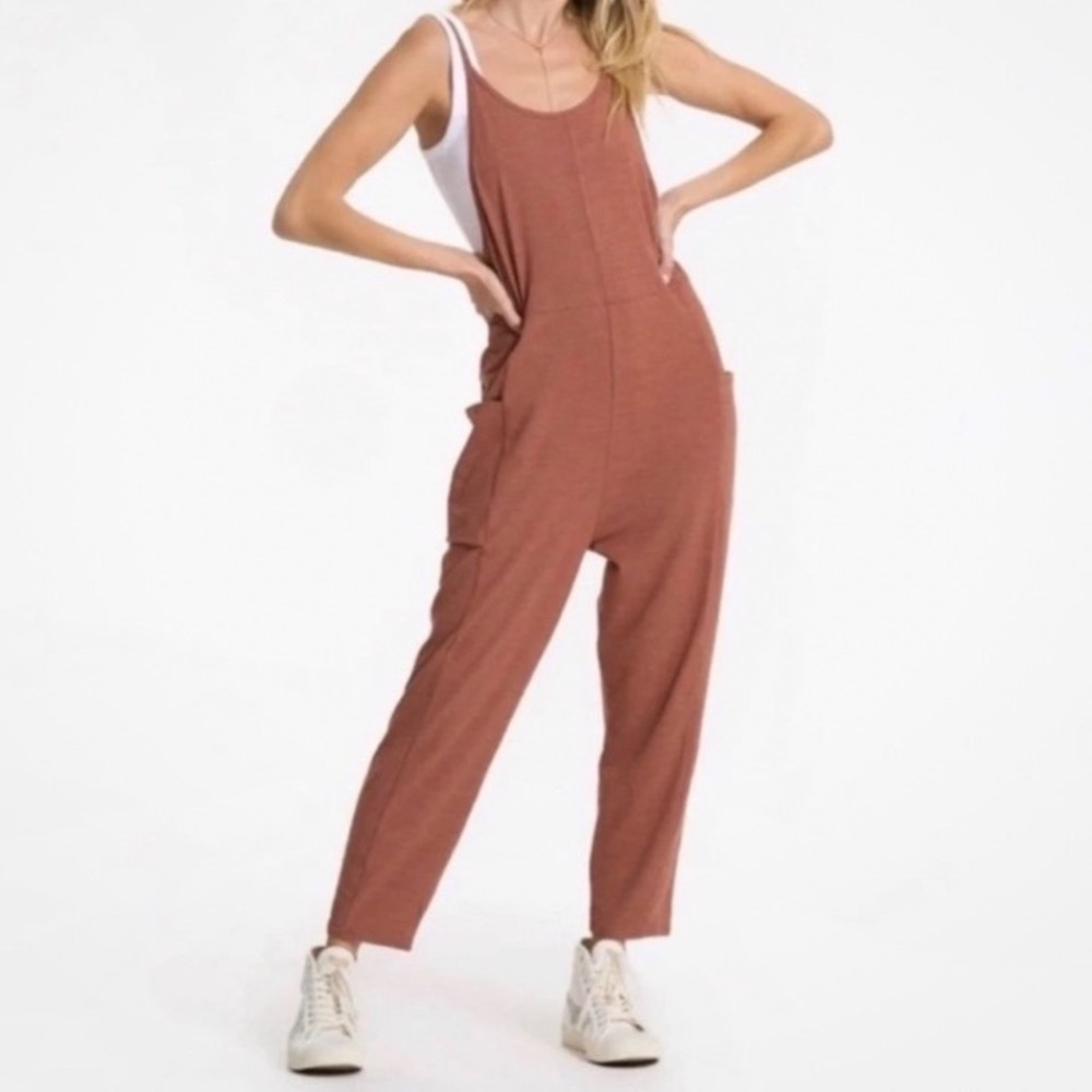 Vuori Breezy Jumpsuit Small Copper Heather VW4006 Performance Stretch Pockets